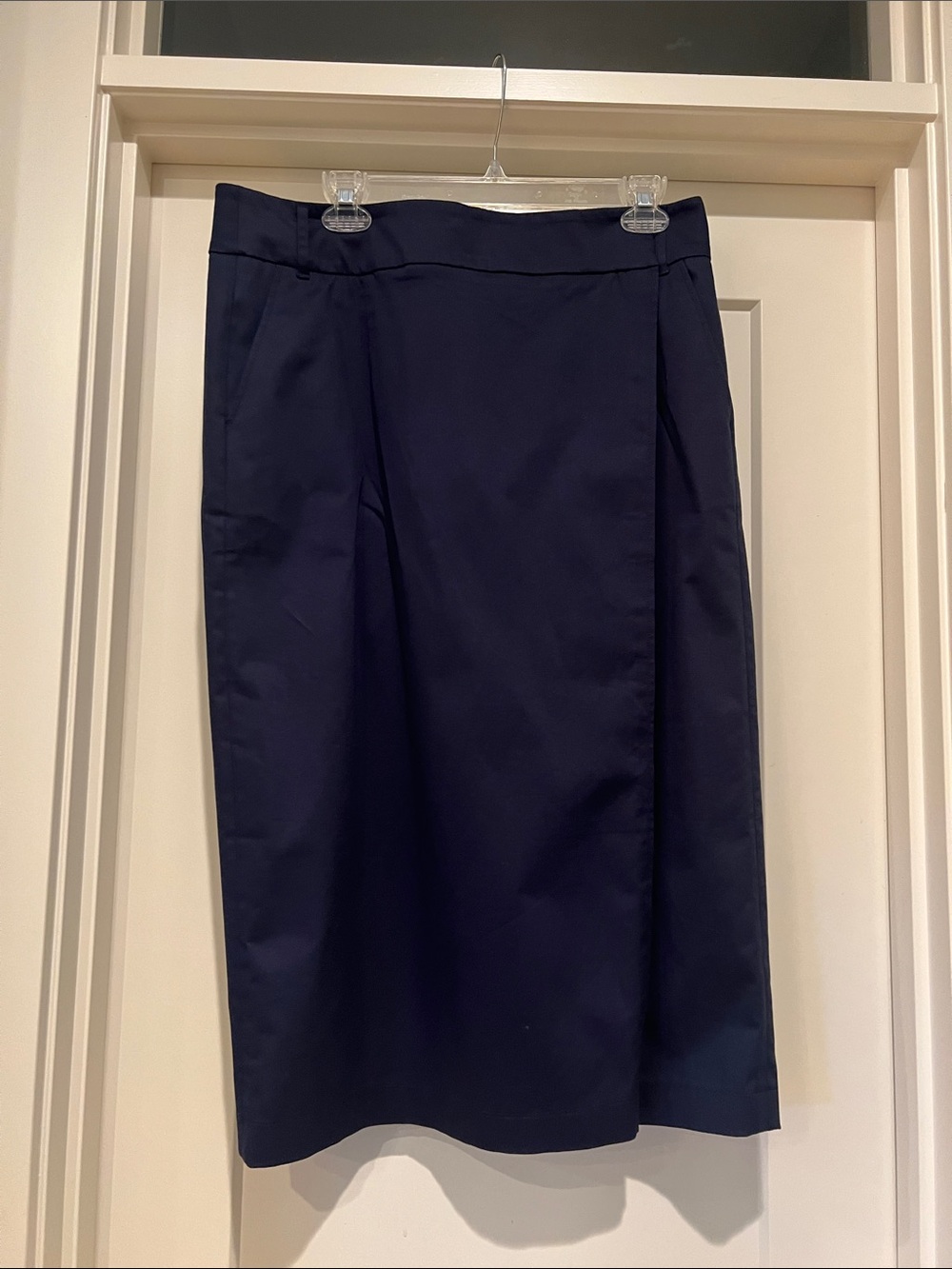 Boden Navy Midi Pencil wrap Skirt, 12
